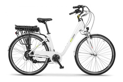 ROWER ELEKTRYCZNY ECOBIKE TRAFIK Pro  biały  damski koła  28"