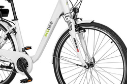 ROWER ELEKTRYCZNY ECOBIKE TRAFIK Pro  biały  damski koła  28"
