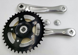 Korba srebrna aluminiowa singlespeed 38T 170mm