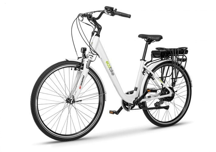 ROWER ELEKTRYCZNY ECOBIKE TRAFIK Pro biały damski koła 28" Rowery